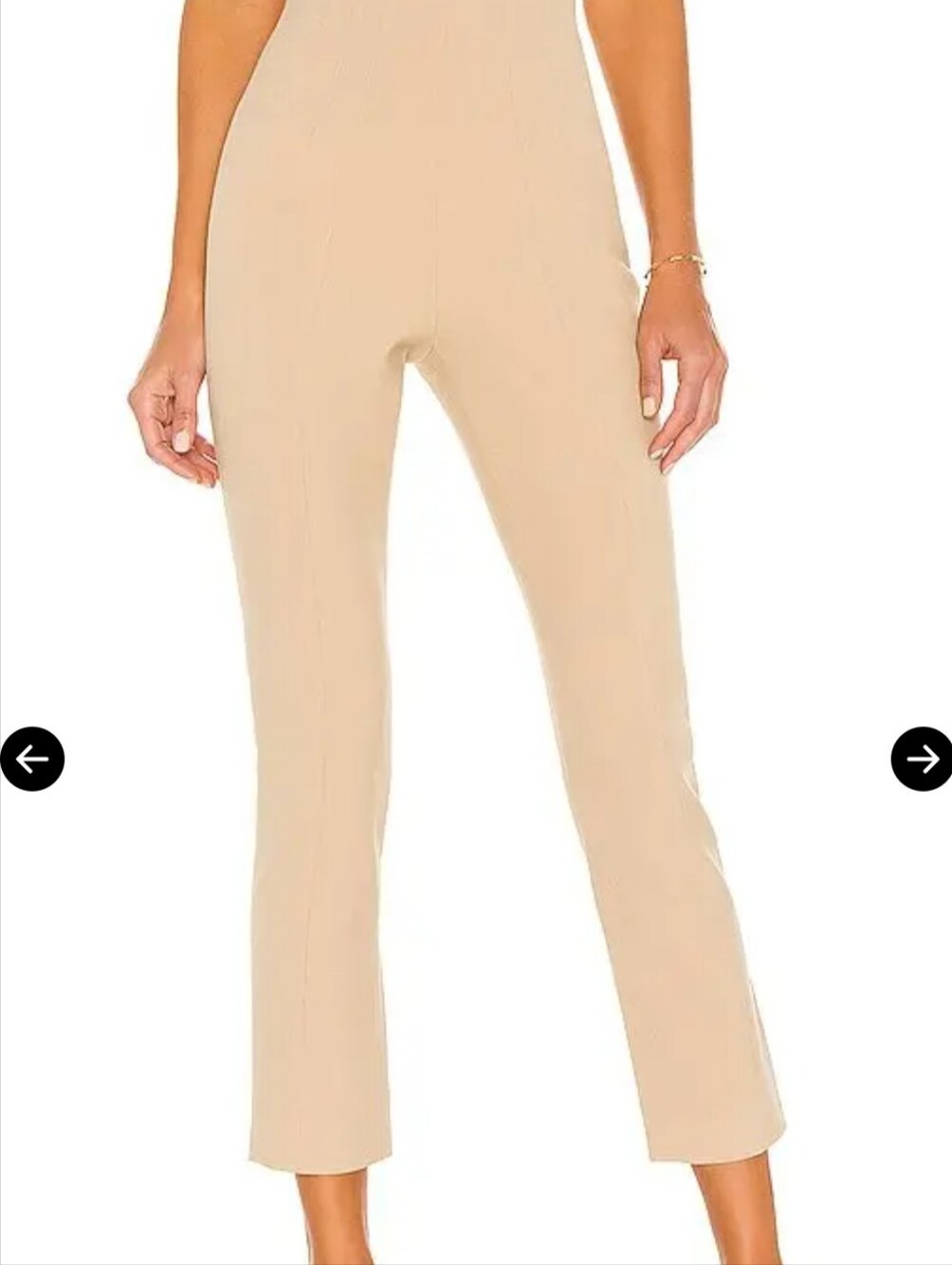 Revolve GRLFRND Hi-Rise Cigarette Pant Beige Khaki Dress Pants Office